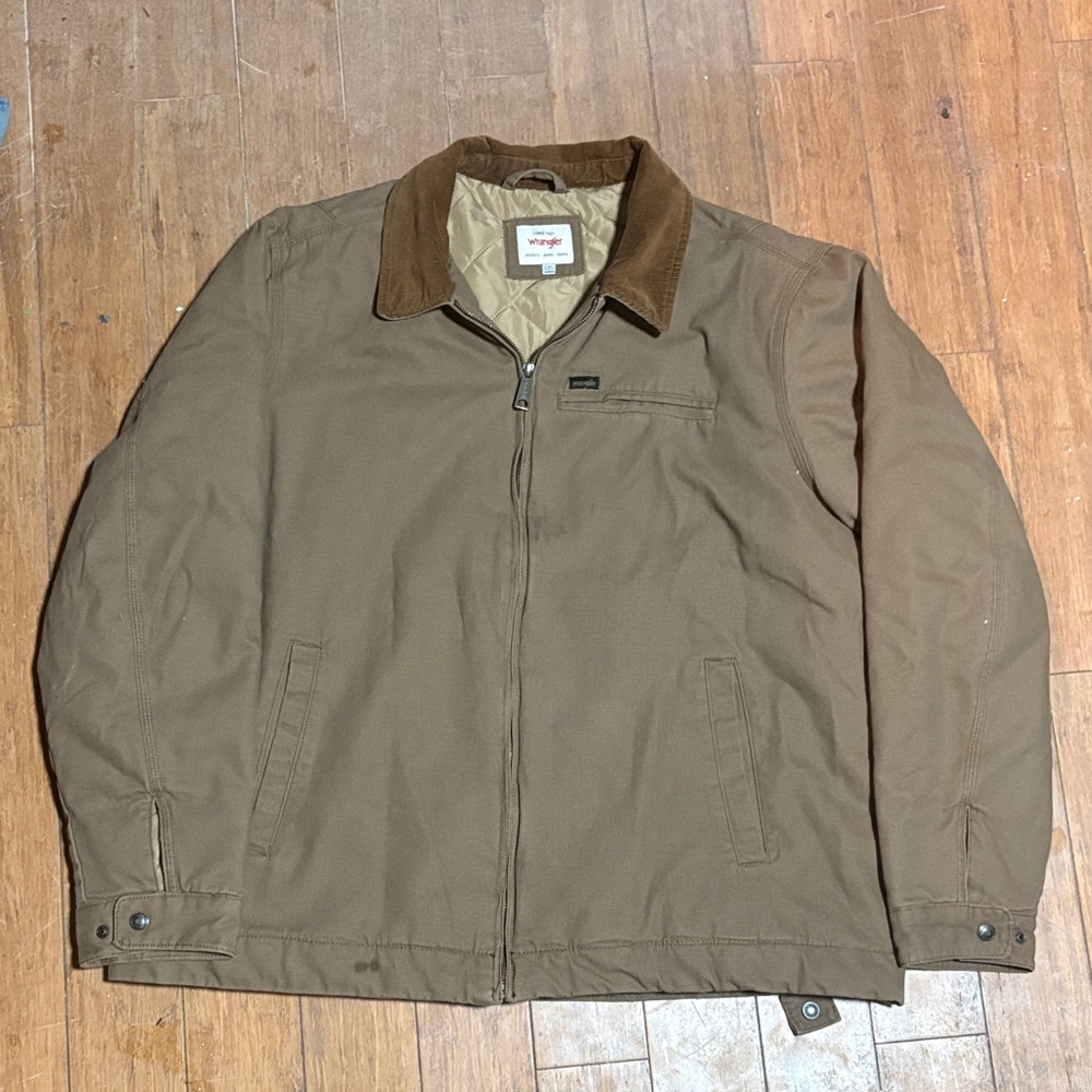 Wrangler Men's Tan Jacket with corduroy neck 2XL